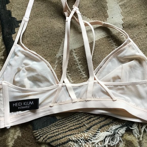 Heidi Klum Intimates Soft PInk Sheer Stretch and Lace Bra New No Tags - Picture 5 of 8